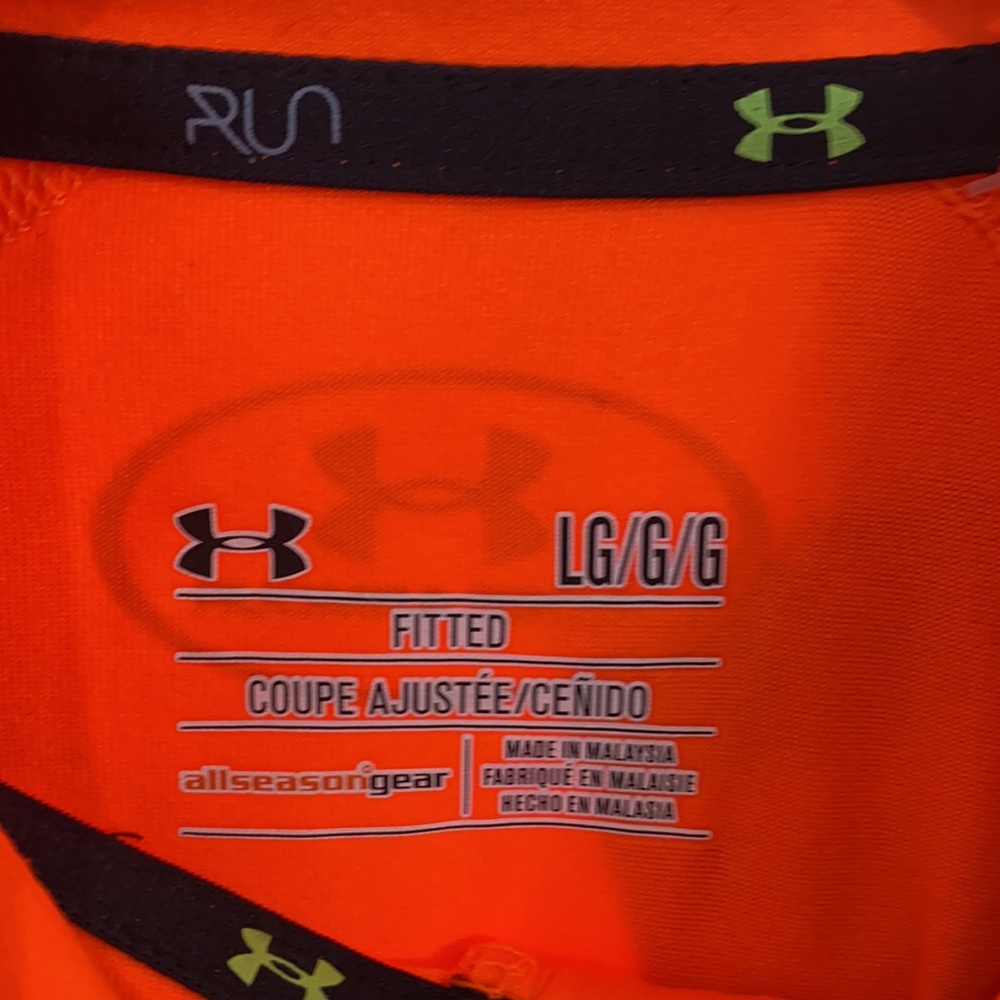 NWT Under Armour Orange Running Fitted Pullover - Picture 3 of 6